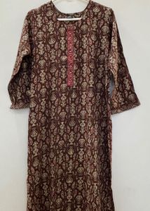 Printed Brown Kurta Set