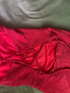 Red Backless Slit Dress