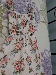 Floral Print Dress Cold Shoulder