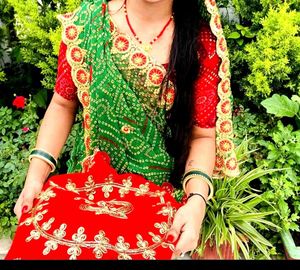 Green Chunri Saree