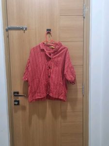 Red Casual Shirt Top