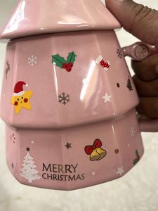 Christmas Tree Ceramic Mug - Pink
