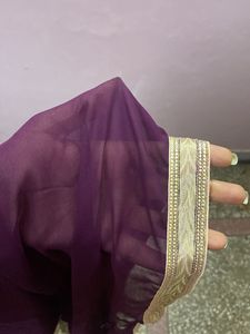Ethinic Wine Long Flared Gown