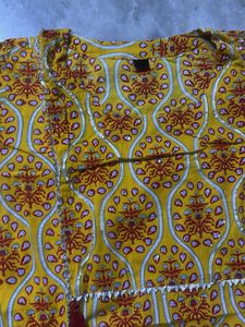 Yellow Printed Kurta