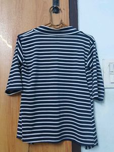 Striped Open Front Cardigan with trouser