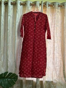 Maroon Printed Kurti