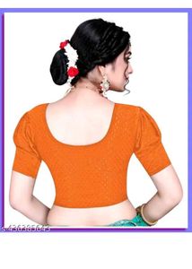 New Orange Puff Hand Blouse