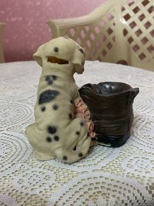 Cute Puppy Pen Stand And Money Bank