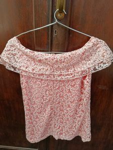 Pretty Pink Off Shoulder Top