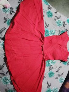 Red Ethnic Dress Material