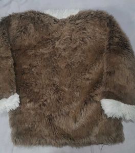 Brown Faux Fur woolen Coat
