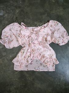 Pink Y2k Floral Top