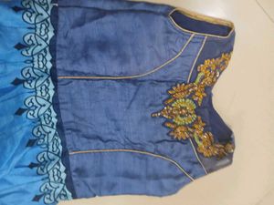 Blue Embroidered Anarkali Dress