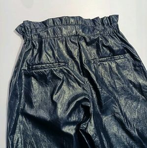 Mango Blue Faux Leather Pants Free Size 28 to 34