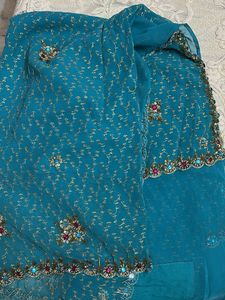 Elegant Teal Ethnic Saree