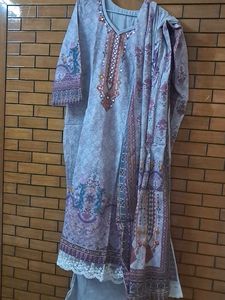 Mirror Work  Kurta Set In Cotton