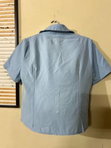 Light Blue Button-Up Top