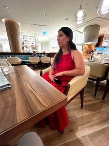 LOV Red Schiffli Detailed Cotton Tiered Dress