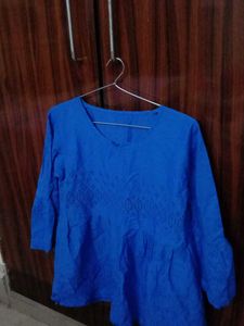 Blue Embroidered Blouse