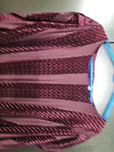 Plum Velvet Textured Top