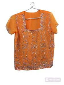 Beautiful Orange Lacha With Dupatta Set