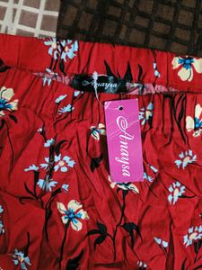Red Printed Off Shoulder Top For Women