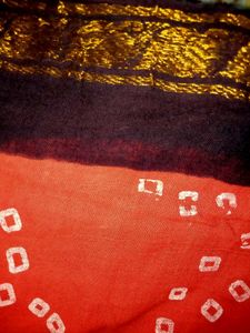 Red Bandhani Saree with Border