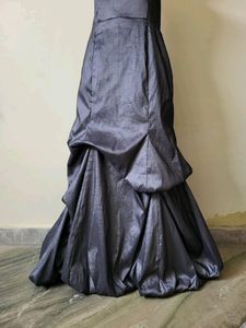 Elegant Gray Strapless Formal Dress