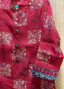 Formal Red Maroon Kurti With Pant