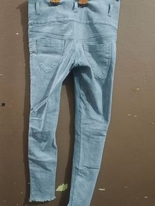 Gray Frayed Hem Jeans