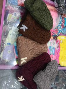 Brown Knit Beanie with 'K' Detail premium