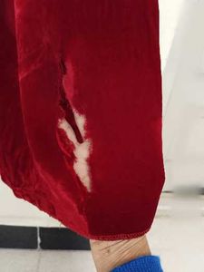 Elegant Velvet Maxi Dress with flaws