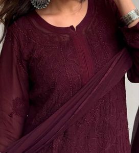 Burgundy Embroidered Salwar Kameez