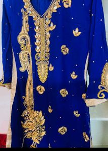 Royal Blue Diamond Kurti Heavy