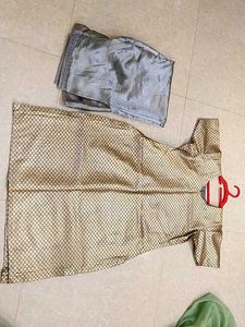 New Suit With Golden And Grey Colour Button