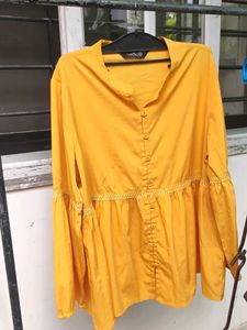 Yellow Chic Flowy Lacy Top