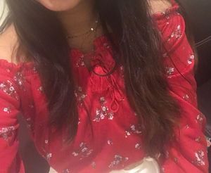 Red Floral Top 🌺