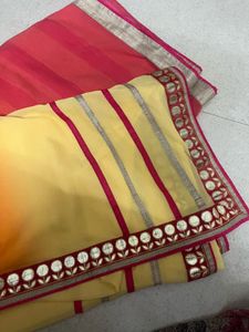 Morror Work Saree