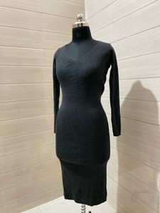 Pintresty Imported Dark Gray Knit Bodycon Dress