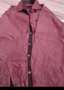 Burgundy Cotton Rich Dress Shirt