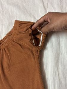 Korean Brown Peasant Top