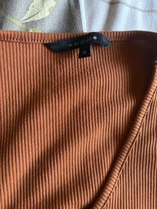 Ribbed V-Neck Top