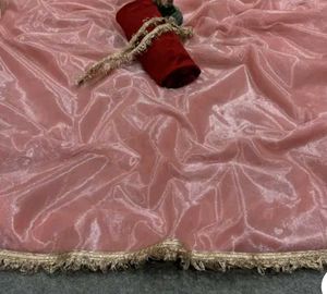 New Elegant peach nylon saree with blouse piece