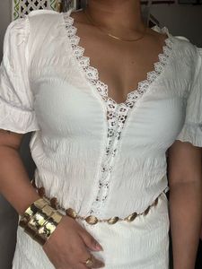 Puff Sleeve White Top