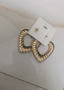 Gold Heart Statement Earrings