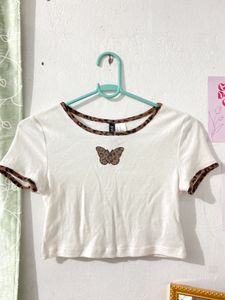 H&M Butterfly Crop Top