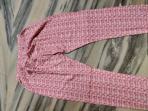 Pink &amp; White Floral Kurti pant dupatta Set