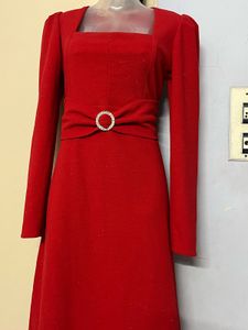 Pintrest glitter Vintage Red Midi Dress