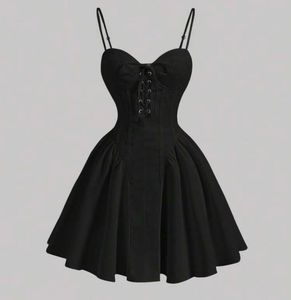 Corset Lace-Up Mini Dress