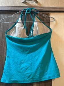 Teal Halter Tankini Top